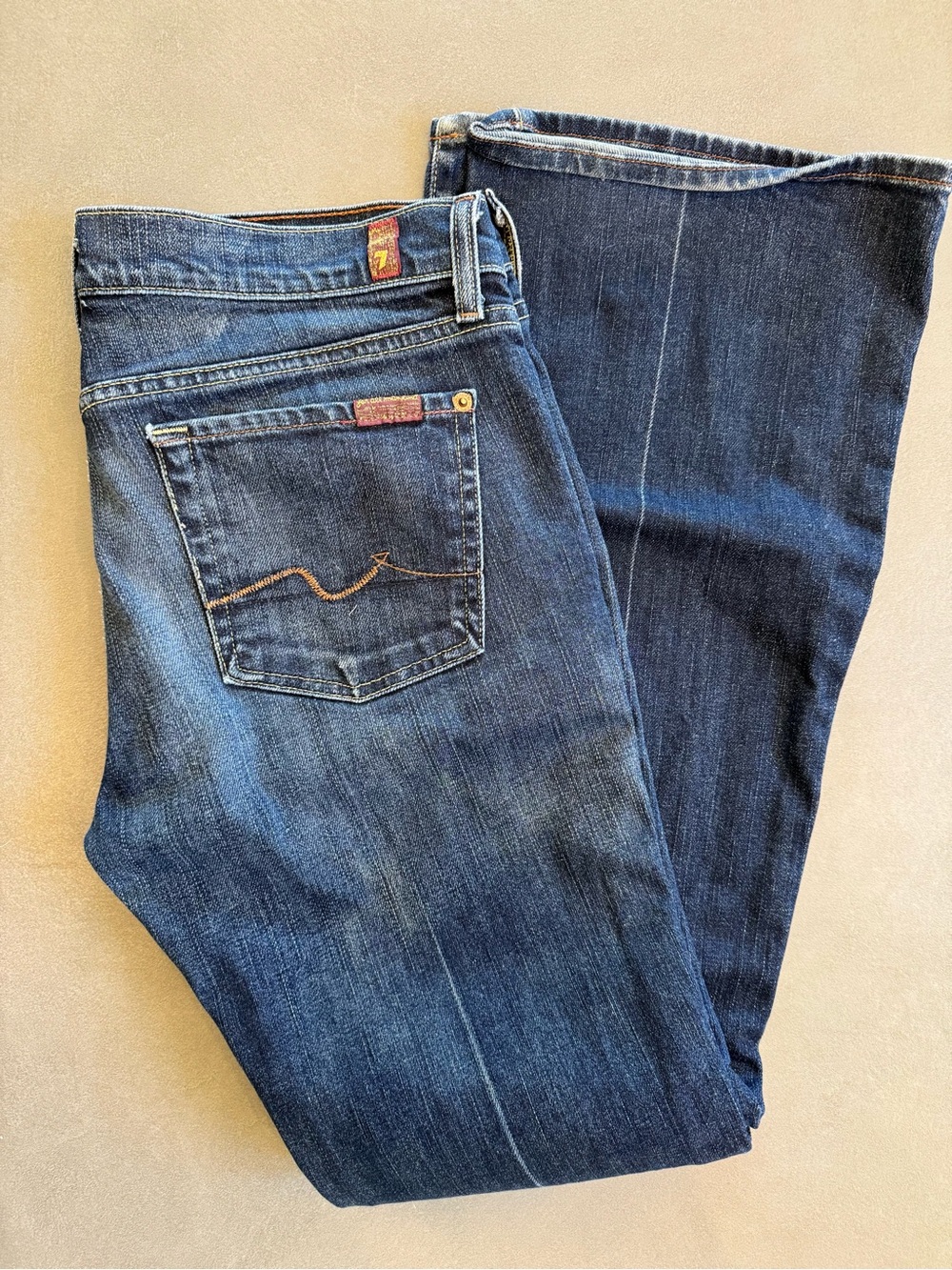 7 For All Mankind Dark Wash Bootleg Jeans